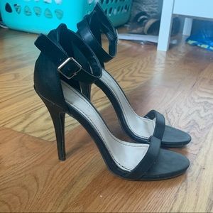 Black ankle strap heels